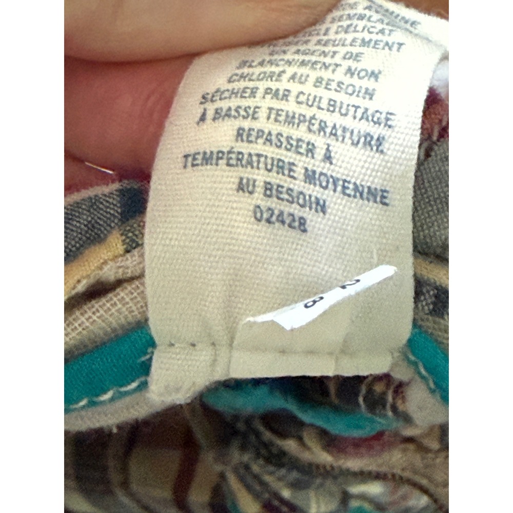 American Eagle Retro 90s Bermuda Shorts Plaid Patchwork Cargo Pink Blue 8 Y2K - Picture 9 of 12